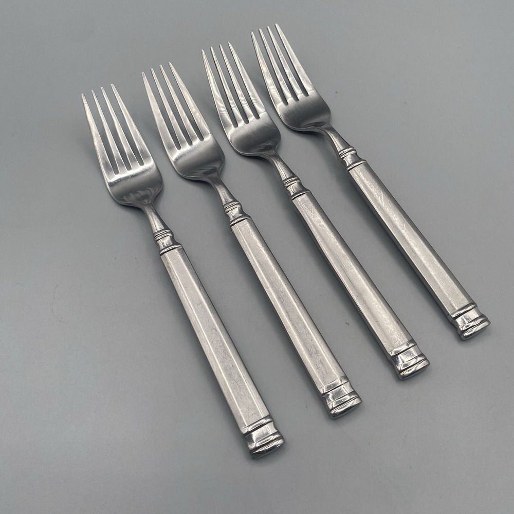 Hampton Silversmiths OPTIMUM  4pcs Salad Forks Frosted Stainless Flatware 6-7/8"